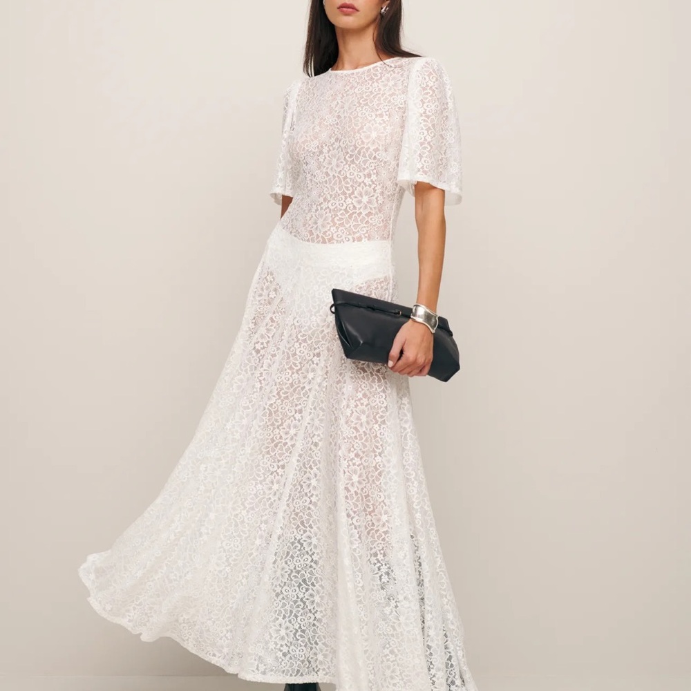 Reformation White Lace Maxi Dress
